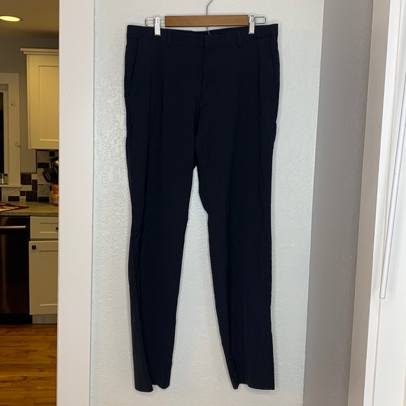 Banana Republic Navy Light Floral Print Professional Stretch Pant - M